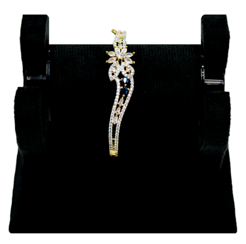 Gold Floral Bracelet with Blue Stones | Stylish Women’s Jewellery